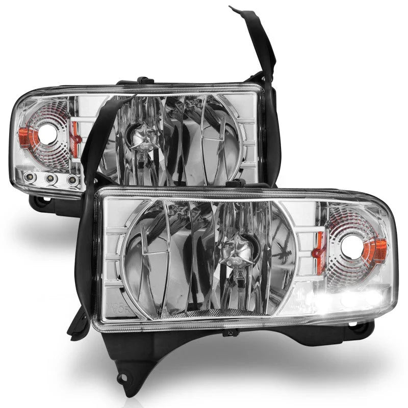ANZO 1994-2001 Dodge Ram Crystal Headlights Chrome w/ LED - Additional View 6