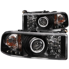 Load image into Gallery viewer, ANZO 1994-2001 Dodge Ram Projector Headlights w/ Halo Black - Main Product View