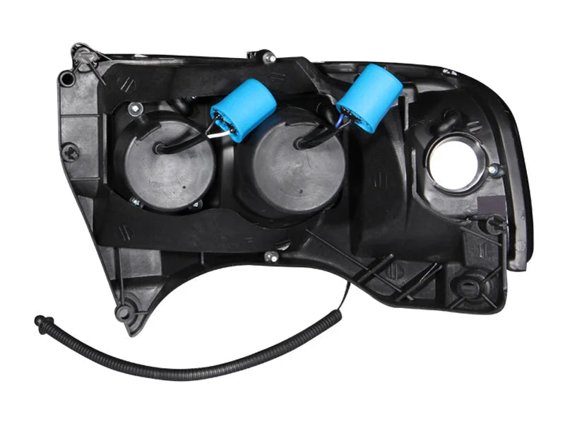 ANZO 1994-2001 Dodge Ram Projector Headlights w/ Halo Black - Detail View