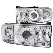 Load image into Gallery viewer, ANZO 1994-2001 Dodge Ram Projector Headlights w/ Halo Chrome - Main Product View