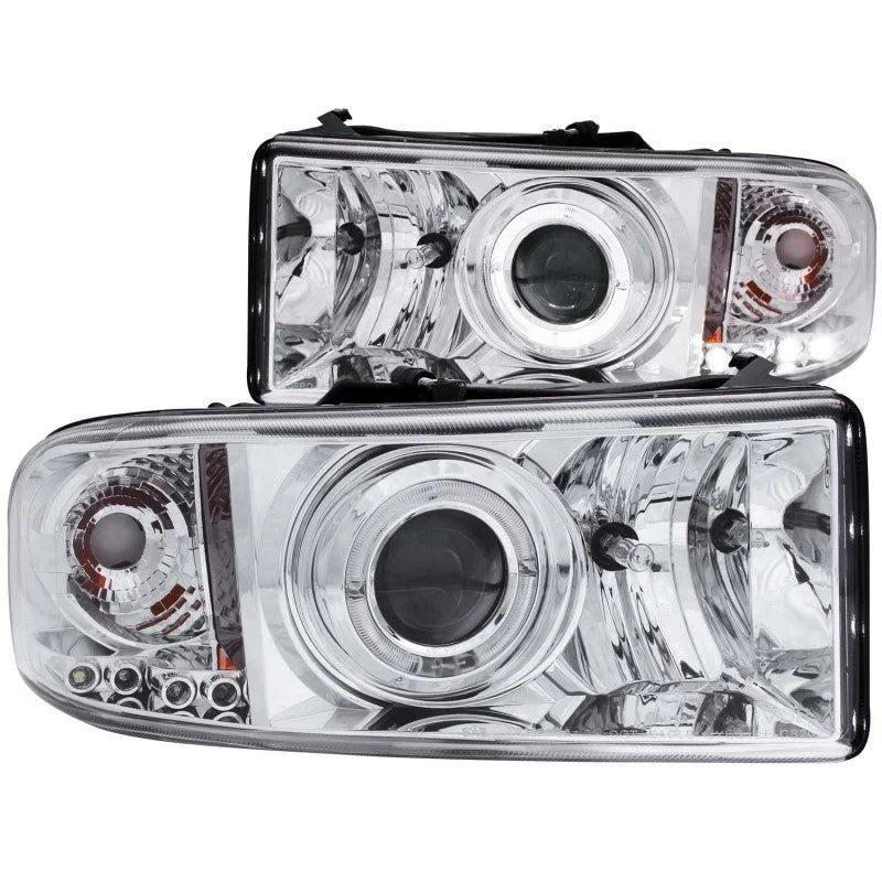 ANZO 1994-2001 Dodge Ram Projector Headlights w/ Halo Chrome - Main Product View