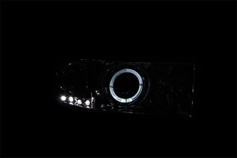 ANZO 1994-2001 Dodge Ram Projector Headlights w/ Halo Chrome - Side View