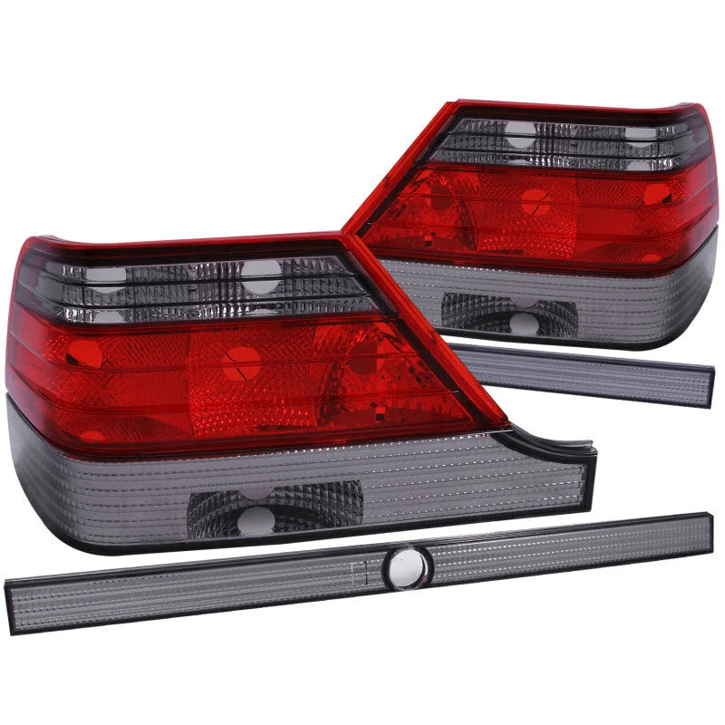 ANZO 1995-1999 Mercedes Benz S Class W140 Taillights Red/Smoke - Main Product View
