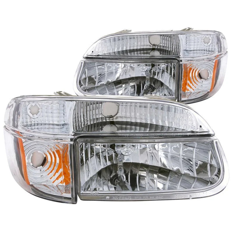 ANZO 1995-2001 Ford Explorer Crystal Headlights Chrome w/ Corner Lights 2pc - Main Product View
