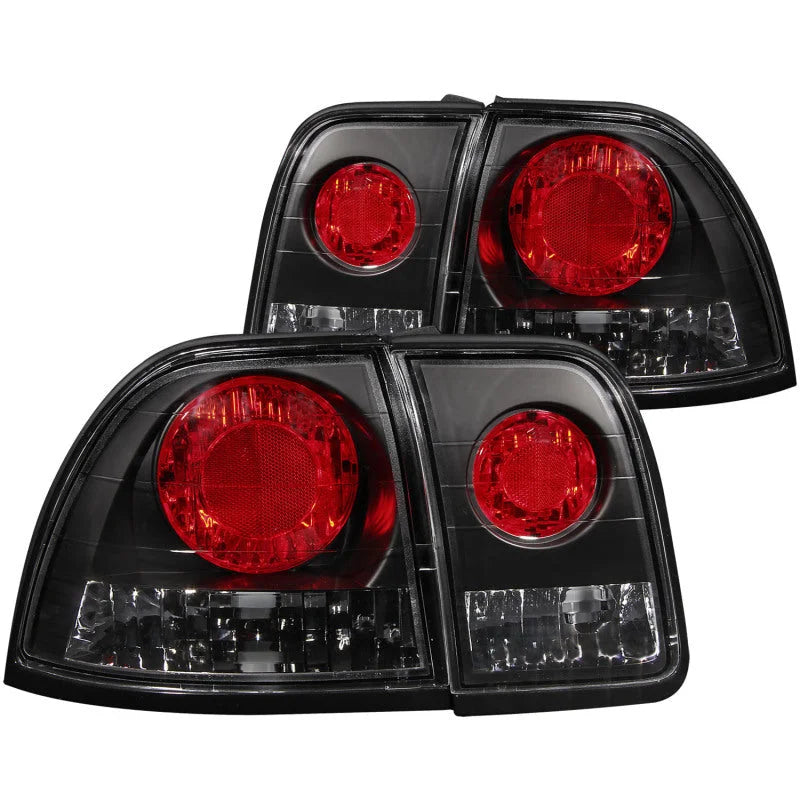 ANZO 1996-1997 Honda Accord Taillights Black - Main Product View