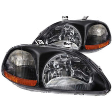 Load image into Gallery viewer, ANZO 1996-1998 Honda Civic Crystal Headlights Black - Side View