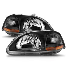 Load image into Gallery viewer, ANZO 1996-1998 Honda Civic Crystal Headlights Black - Additional View 6