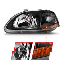 Load image into Gallery viewer, ANZO 1996-1998 Honda Civic Crystal Headlights Black - Additional View 8