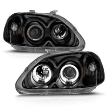 Load image into Gallery viewer, ANZO 1996-1998 Honda Civic Projector Headlights w/ Halo Black - Additional View 7