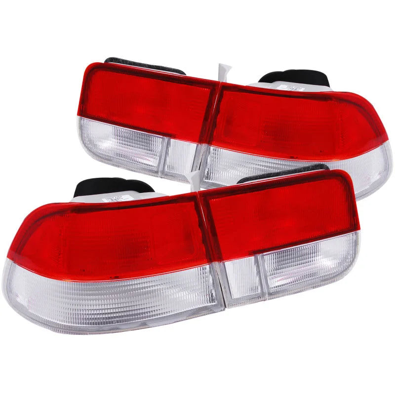 ANZO 1996-2000 Honda Civic Taillights Red/Clear - OEM 4pc - Main Product View