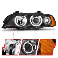 Load image into Gallery viewer, ANZO 1997-2001 BMW 5 Series Projector Headlights w/ Halo Black - Additional View 6