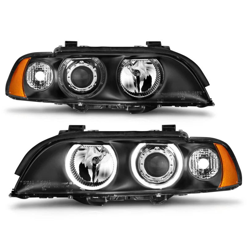 ANZO 1997-2001 BMW 5 Series Projector Headlights w/ Halo Black - Additional View 8