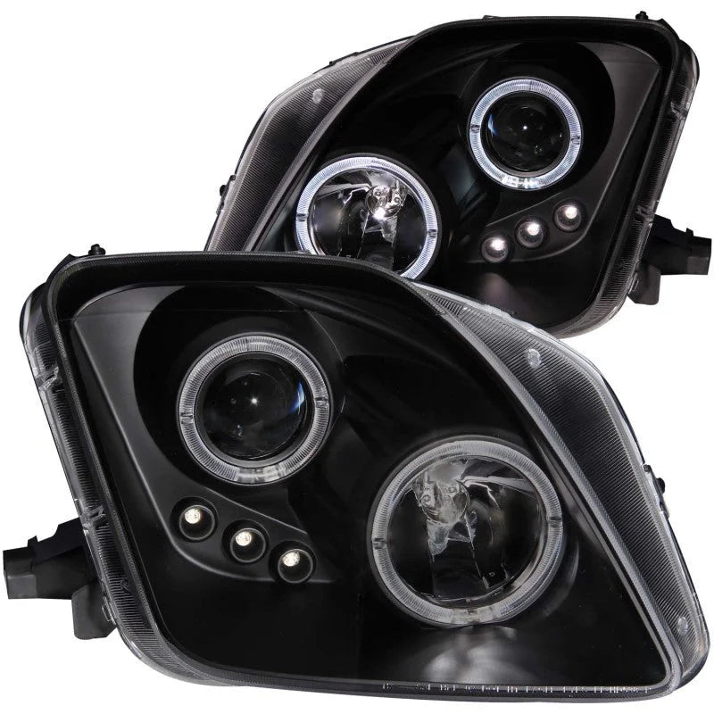 ANZO 1997-2001 Honda Prelude Projector Headlights w/ Halo Black w/ LED - Main Product View