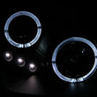 Load image into Gallery viewer, ANZO 1997-2001 Honda Prelude Projector Headlights w/ Halo Black w/ LED - Side View