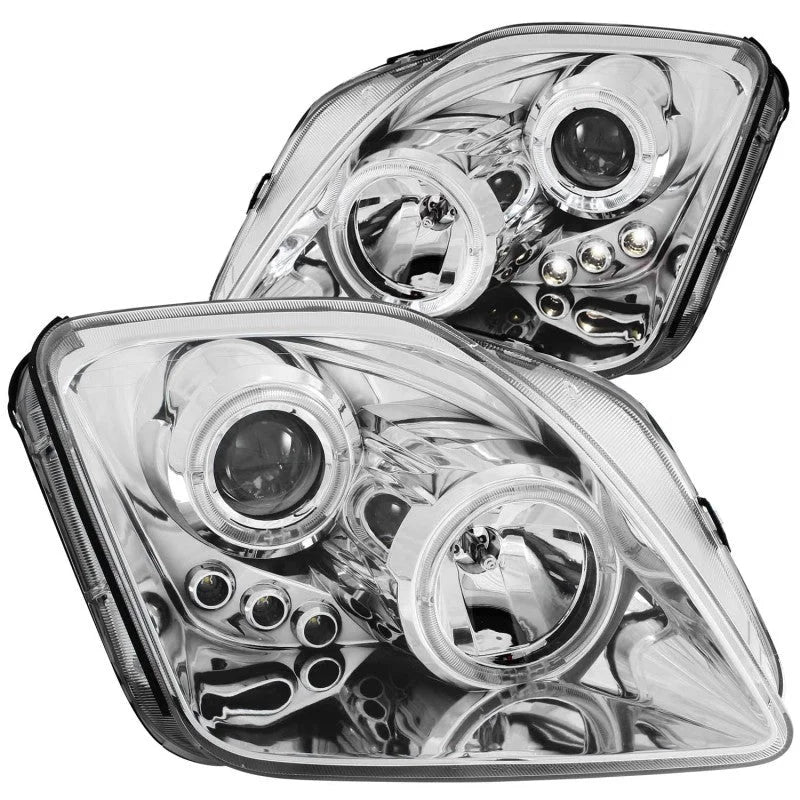 ANZO 1997-2001 Honda Prelude Projector Headlights w/ Halo Chrome w/ LED - Main Product View
