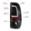 Load image into Gallery viewer, ANZO 1997-2003 Ford F-150 LED Tail Lights w/ Light Bar Black Housing Clear Lens - Side View