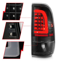 Load image into Gallery viewer, ANZO 1997-2003 Ford F-150 LED Tail Lights w/ Light Bar Black Housing Clear Lens - Back View