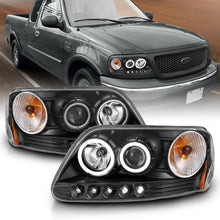 Load image into Gallery viewer, ANZO 1997-2003 Ford F-150 Projector Headlights w/ Halo Black (CCFL) - Main Product View