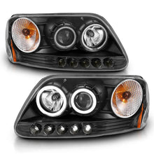 Load image into Gallery viewer, ANZO 1997-2003 Ford F-150 Projector Headlights w/ Halo Black (CCFL) - Side View