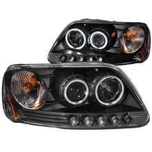Load image into Gallery viewer, ANZO 1997-2003 Ford F-150 Projector Headlights w/ Halo Black (CCFL) - Back View