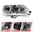 Load image into Gallery viewer, ANZO 1997-2003 Ford F-150 Projector Headlights w/ Light Bar Black Housing - Back View