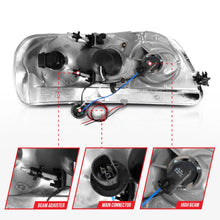 Load image into Gallery viewer, ANZO 1997-2003 Ford F-150 Projector Headlights w/ Light Bar Black Housing - Back View
