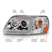Load image into Gallery viewer, ANZO 1997-2003 Ford F-150 Projector Headlights w/ Light Bar Chrome Housing - Additional View 5