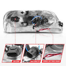 Load image into Gallery viewer, ANZO 1997-2003 Ford F-150 Projector Headlights w/ Light Bar Chrome Housing - Additional View 6