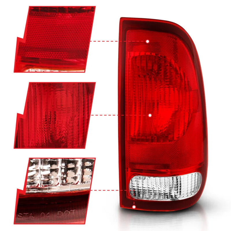 ANZO 1997-2003 Ford F-150 Taillight Red/Clear Lens (OE Replacement) - Installation View
