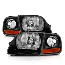 Load image into Gallery viewer, ANZO 1997-2003 Ford F150 Crystal Headlight Black w/ Parking Light - Side View