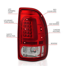 Load image into Gallery viewer, ANZO 1997-2004 Dodge Dakota LED Taillights Chrome Housing Red Lens Pair - Additional View 5