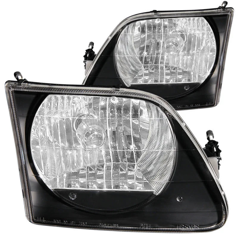 ANZO 1997.5-2003 Ford F-150 Crystal Headlights Black G2 - Main Product View