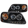 Load image into Gallery viewer, ANZO 1997.5-2003 Ford F-150 Projector Headlights w/ Halo and LED Black 1pc - Main Product View