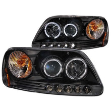 Load image into Gallery viewer, ANZO 1997.5-2003 Ford F-150 Projector Headlights w/ Halo and LED Black 1pc - Main Product View