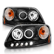 Load image into Gallery viewer, ANZO 1997.5-2003 Ford F-150 Projector Headlights w/ Halo and LED Black 1pc - Additional View 9