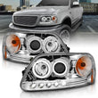 Load image into Gallery viewer, ANZO 1997.5-2003 Ford F-150 Projector Headlights w/ Halo and LED Chrome 1pc - Main Product View