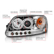 Load image into Gallery viewer, ANZO 1997.5-2003 Ford F-150 Projector Headlights w/ Halo and LED Chrome 1pc - Installation View