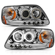 Load image into Gallery viewer, ANZO 1997.5-2003 Ford F-150 Projector Headlights w/ Halo Chrome 1pc - Main Product View