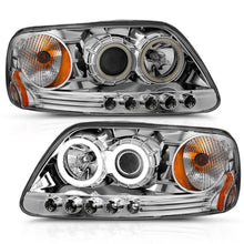 Load image into Gallery viewer, ANZO 1997.5-2003 Ford F-150 Projector Headlights w/ Halo Chrome 1pc - Main Product View