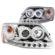 Load image into Gallery viewer, ANZO 1997.5-2003 Ford F-150 Projector Headlights w/ Halo Chrome 1pc - Side View