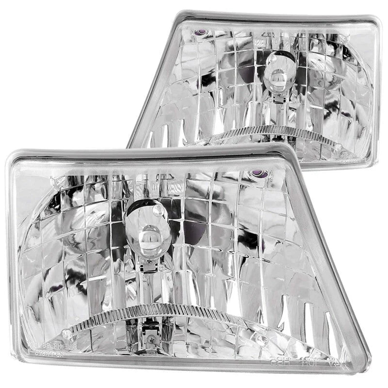 ANZO 1998-2000 Ford Ranger Crystal Headlights Chrome - Main Product View