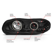 Load image into Gallery viewer, ANZO 1998-2002 Chevrolet Camaro Projector Headlights w/ Halo Black - Back View