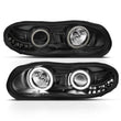 Load image into Gallery viewer, ANZO 1998-2002 Chevrolet Camaro Projector Headlights w/ Halo Black - Installation View