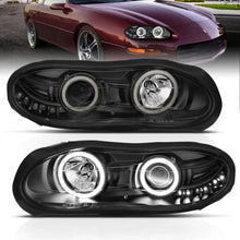 Load image into Gallery viewer, ANZO 1998-2002 Chevrolet Camaro Projector Headlights w/ Halo Black - Additional View 8