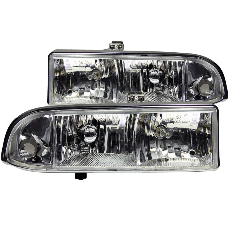 ANZO 1998-2005 Chevrolet S-10 Crystal Headlights Chrome - Main Product View
