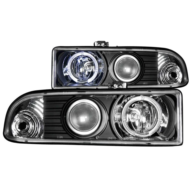 ANZO 1998-2005 Chevrolet S-10 Projector Headlights w/ Halo Black - Main Product View