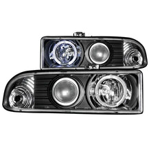 Load image into Gallery viewer, ANZO 1998-2005 Chevrolet S-10 Projector Headlights w/ Halo Black - Main Product View
