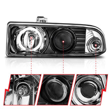 Load image into Gallery viewer, ANZO 1998-2005 Chevrolet S-10 Projector Headlights w/ Halo Black - Additional View 5