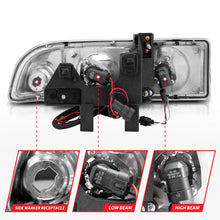 Load image into Gallery viewer, ANZO 1998-2005 Chevrolet S-10 Projector Headlights w/ Halo Black - Additional View 6