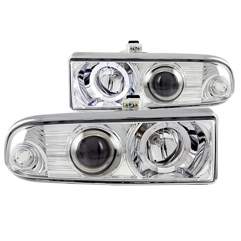 ANZO 1998-2005 Chevrolet S-10 Projector Headlights w/ Halo Chrome - Main Product View
